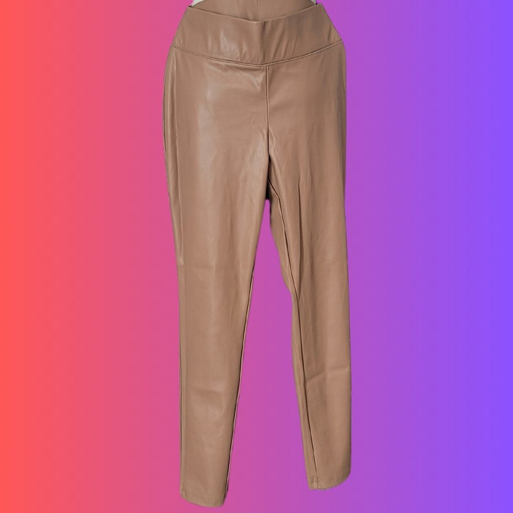 INC FAUX LEATHER SLIP ON LEGGINGS SIZE 6